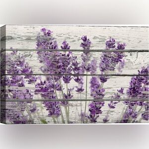Purple Lavender Floral Wall Canvas Art